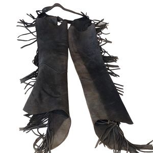 Leather Fringed Chaps Boys Girls Youth Brown
